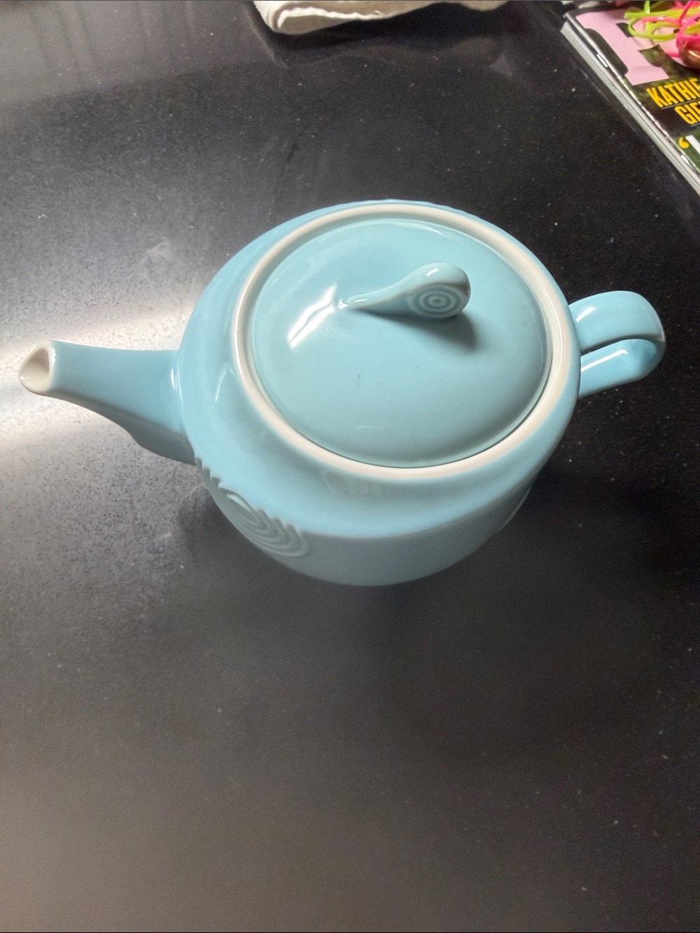 Sky Blue Ceramic Teapot with Lid